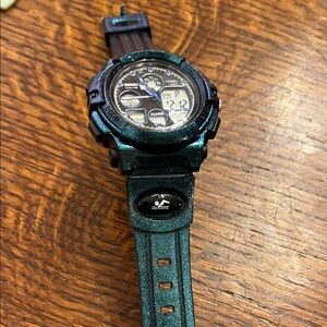 Black and Green Digital Sports Watch